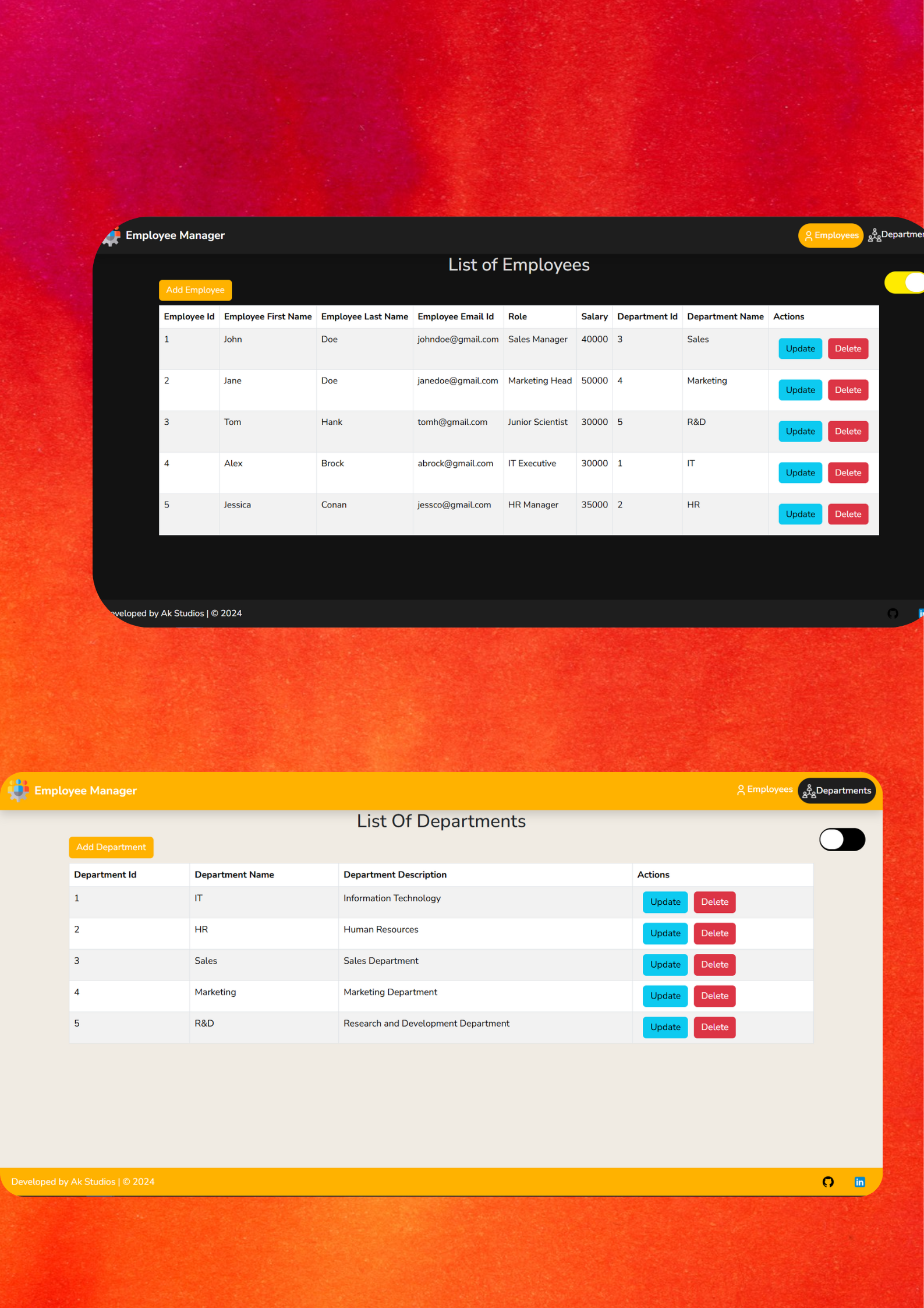 Employe Manager Full Stack App